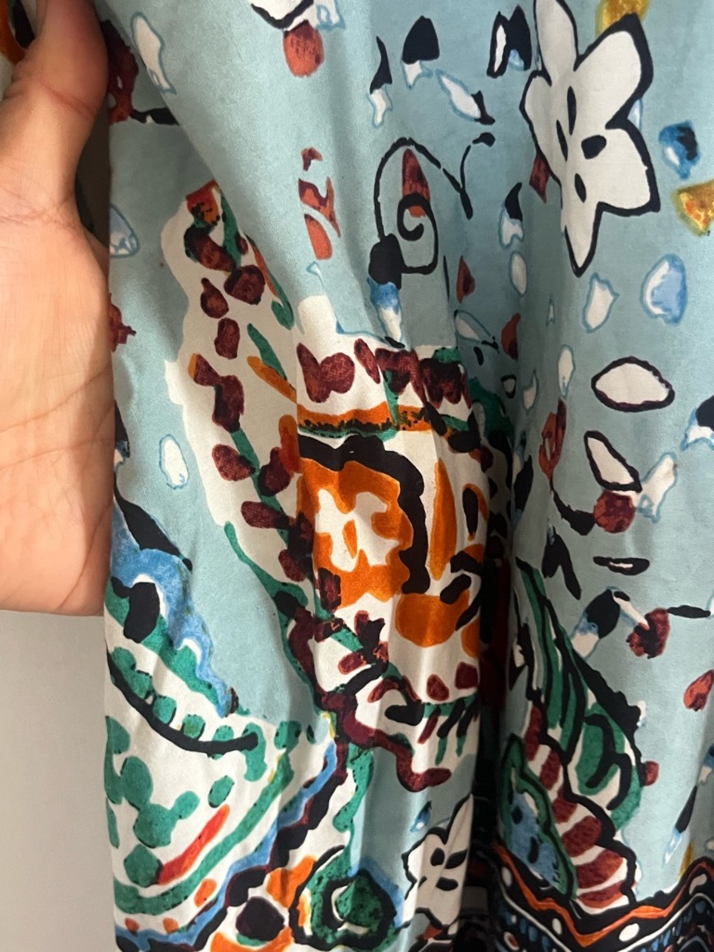 Anthropologie Akemi + Kin Karmina Blue Beaded Floral Paisley Midi Dress Size 4 - Picture 12 of 15